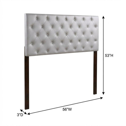 Light Gray Full Headboard with Casual Design and Sturdy Frame Construction