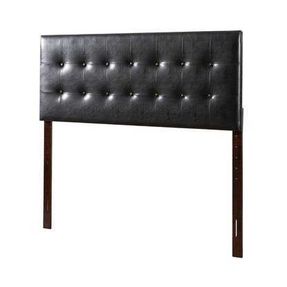 Black King Headboard with Casual Style Frame Construction and Bolted Design