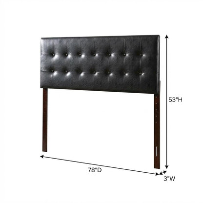 Black King Headboard with Casual Style Frame Construction and Bolted Design