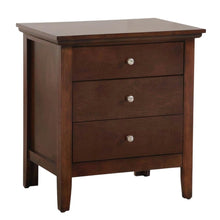 Cappuccino Nightstand with 3 Drawers and Casual Style