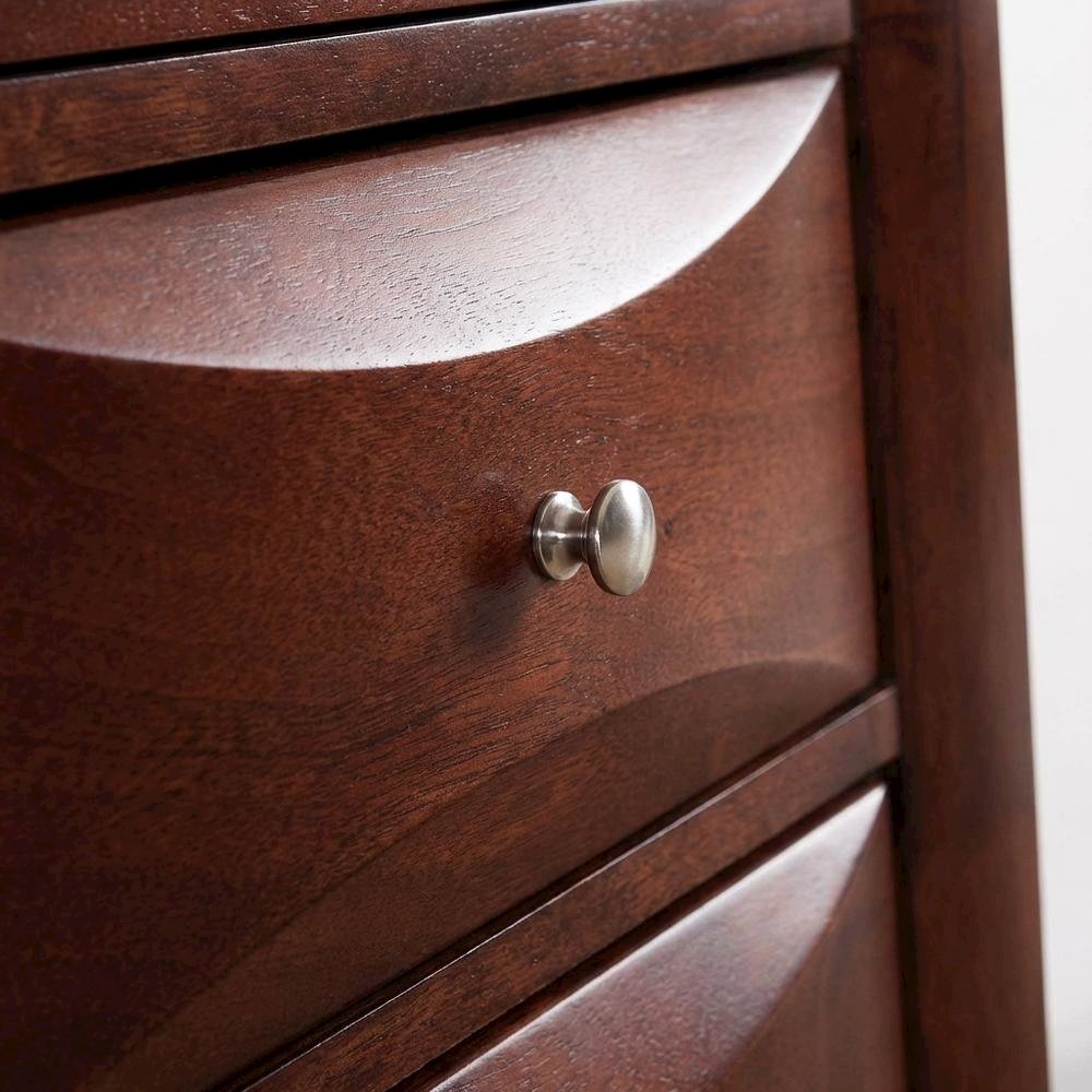 Contemporary Cherry Nightstand with Dovetailed Drawers and Metal Glides