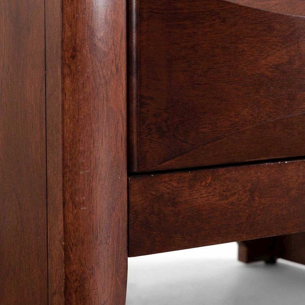 Contemporary Cherry Nightstand with Dovetailed Drawers and Metal Glides
