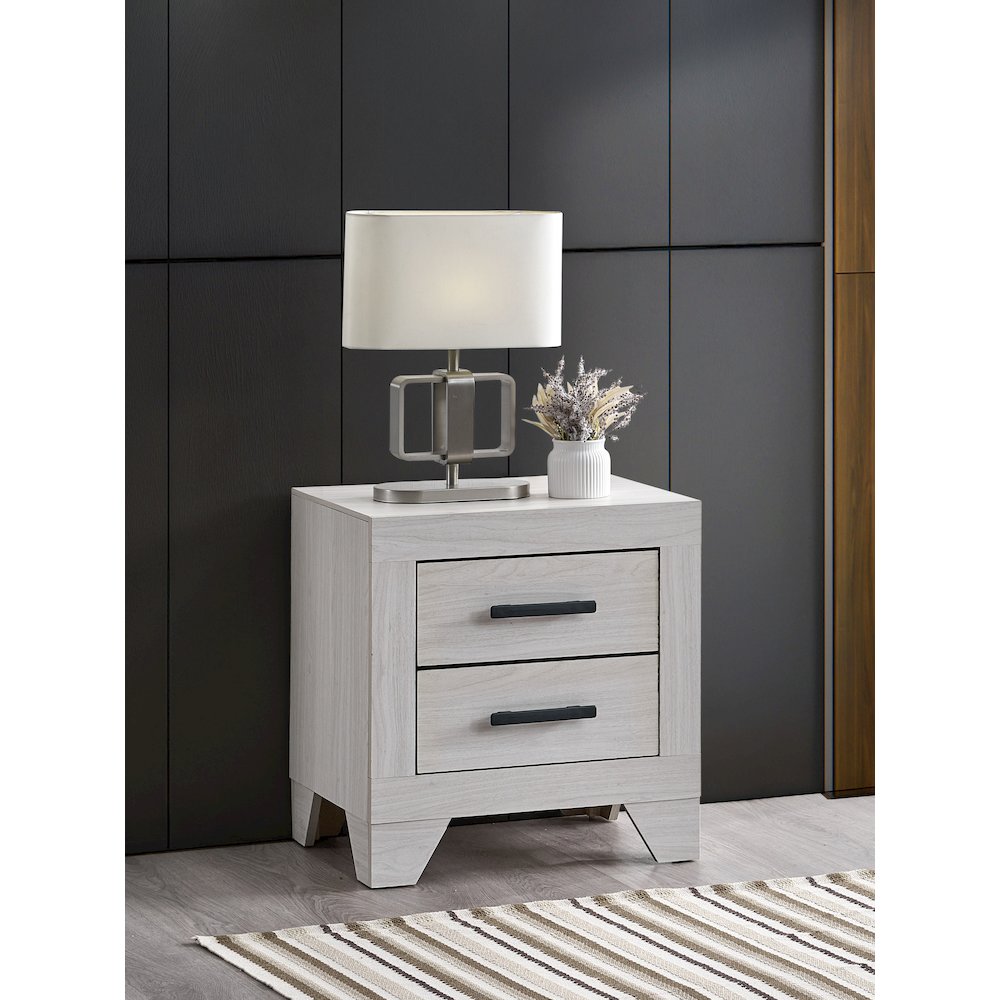 2-Drawer Nightstand with Dovetail Drawers, Modern Bedside Table for Bedroom