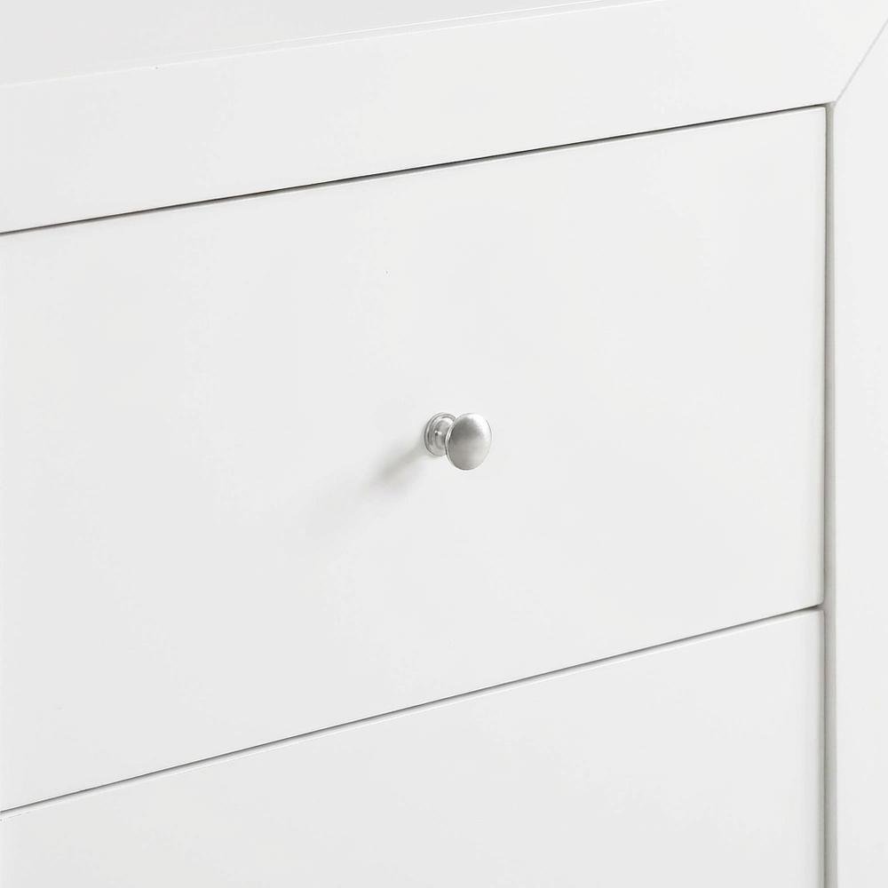 White Nightstand with Dovetailed Drawers and Transitional Style