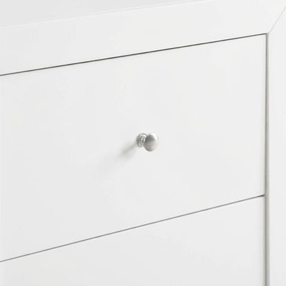 White Nightstand with Dovetailed Drawers and Transitional Style