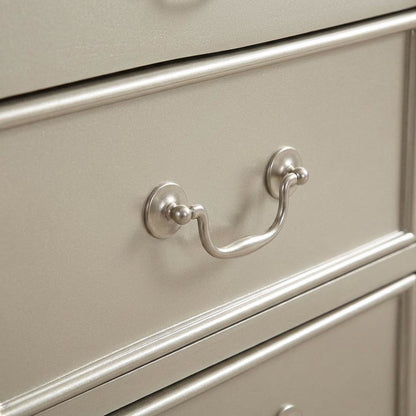 Champagne Nightstand with Traditional Style and 3 Drawers