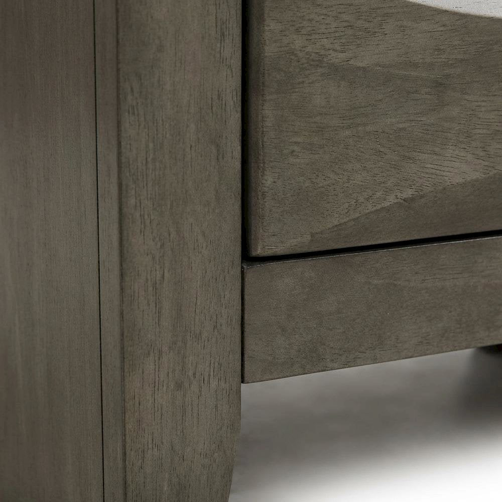 Gray Bedroom Nightstand, 3 Drawers, Dovetailed Construction, Contemporary Style