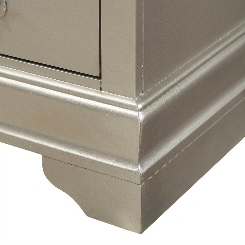 Champagne Nightstand with Traditional Style and 3 Drawers