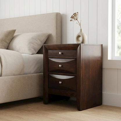 Cappuccino Nightstand with Contemporary Design and Sturdy Construction