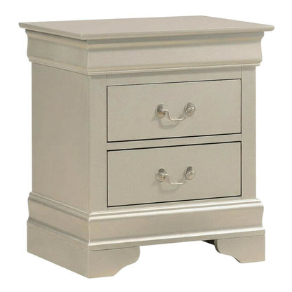 Traditional Philippe Nightstand in Champagne Finish with Dovetailed Drawers