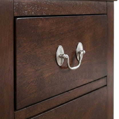 Traditional Cappuccino Nightstand with Dovetailed Drawers and Metal Glides
