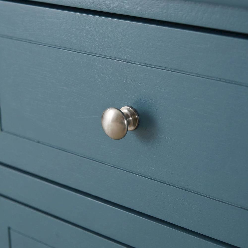 Blue 3-Drawer Nightstand with Transitional Style and Sturdy Construction