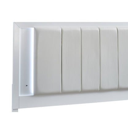 Glory Furniture Burlington King Bed, White Color