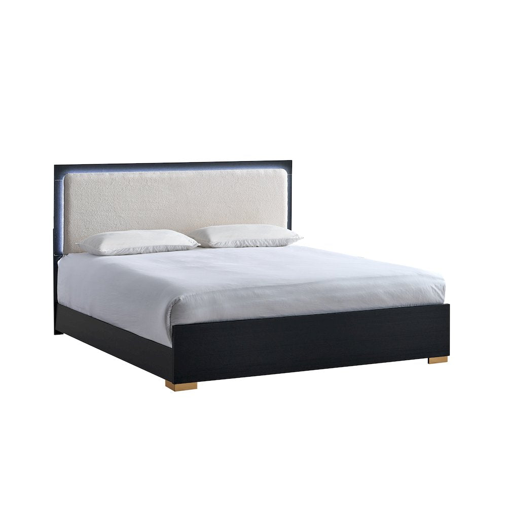 Glory Furniture Steeler King Bed, Black/Gold