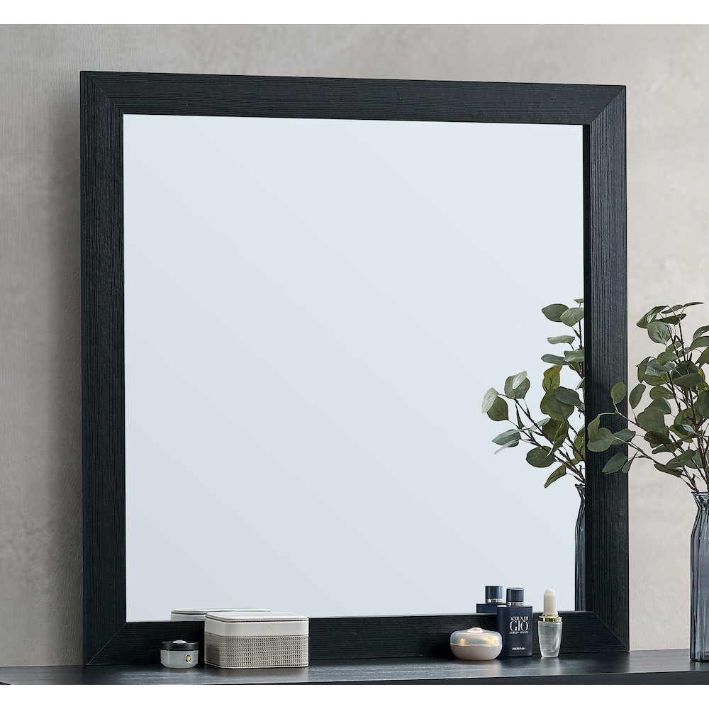 Glory Furniture Steeler Mirror, Black/Gold