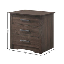 Brown 3 Drawer Nightstand – Tall Wood Nightstand with Ample Storage