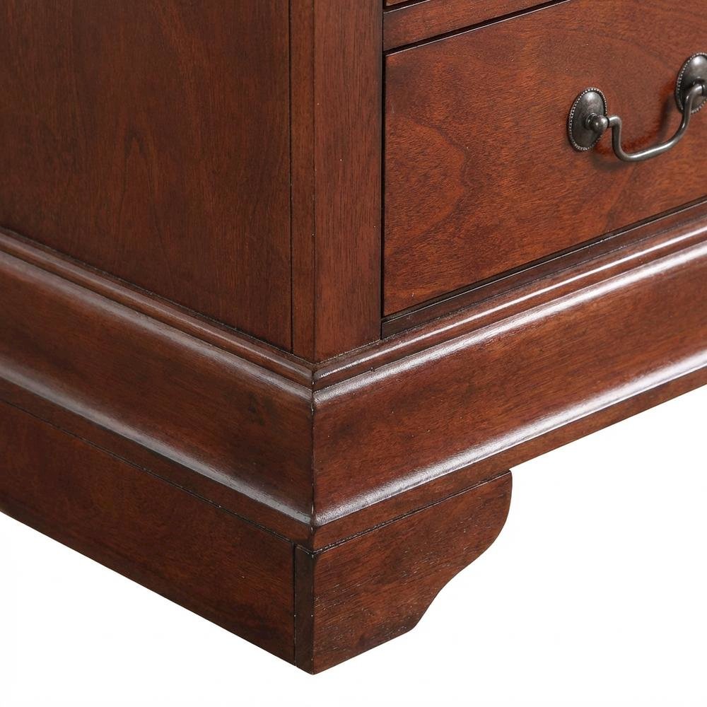 Traditional Cherry Nightstand with Dovetailed Drawers and Metal Glides