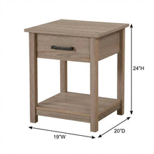 Sandal Wood Nightstand with Contemporary Style and Metal Drawer Glides