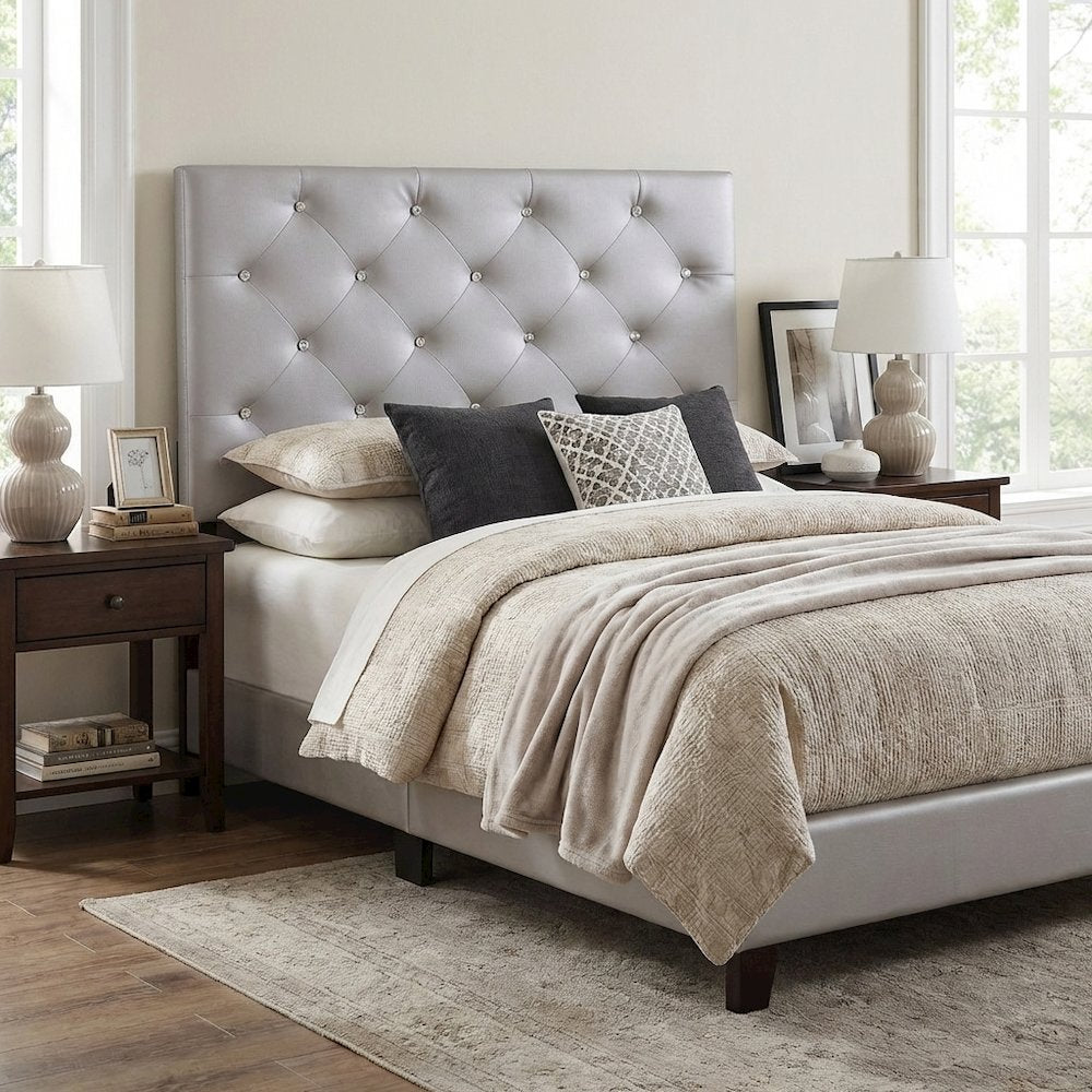 Light Gray Twin Headboard with Casual Style and Durable Construction