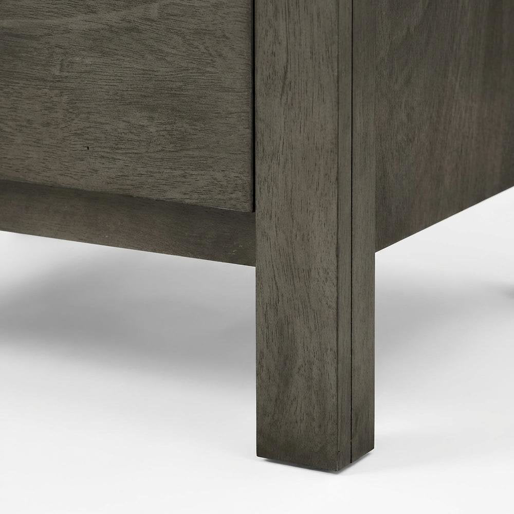 Gray Bedroom Nightstand with Dovetailed Drawers and Transitional Style