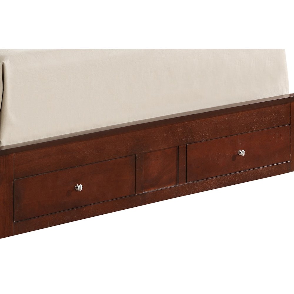 Glory Furniture Burlington King Storage Bed in Cherry Color