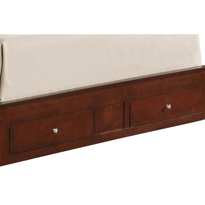 Glory Furniture Burlington King Storage Bed in Cherry Color