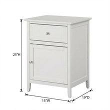 White Bedroom Nightstand with Dovetailed Drawer and Transitional Style