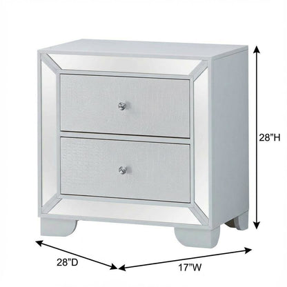 White Bedroom Nightstand with Dovetailed Drawers and Contemporary Style