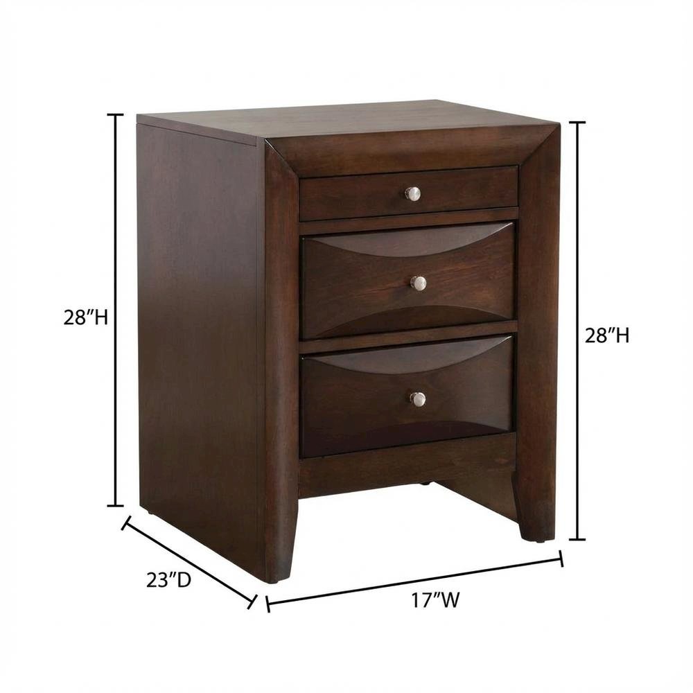 Cappuccino Nightstand with Contemporary Design and Sturdy Construction