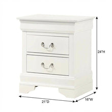 White Nightstand with Traditional Style and Dovetailed Drawers