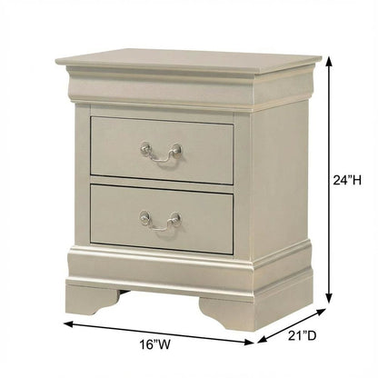 Traditional Philippe Nightstand in Champagne Finish with Dovetailed Drawers