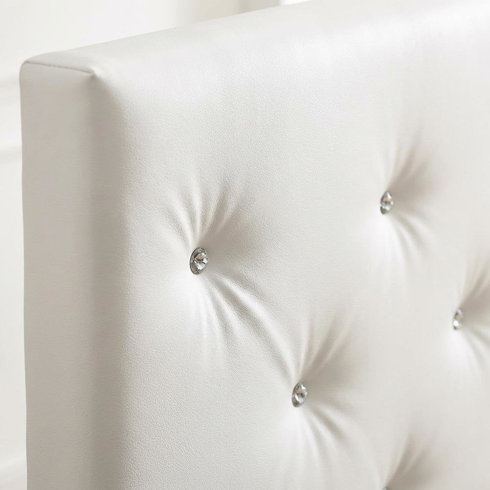 White Full Headboard with Casual Design and Sturdy Frame Construction