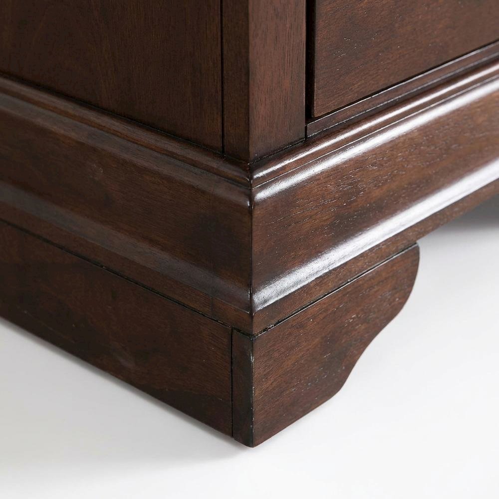 Traditional Cappuccino Nightstand with Dovetailed Drawers and Metal Glides