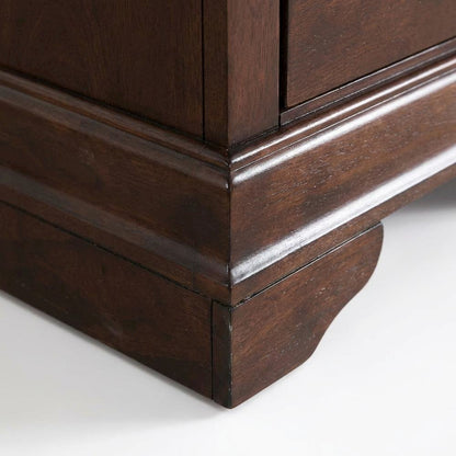 Traditional Cappuccino Nightstand with Dovetailed Drawers and Metal Glides