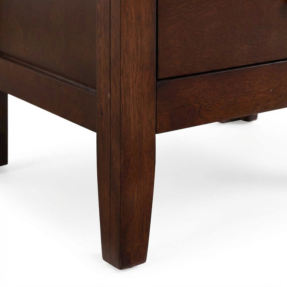 Cappuccino Nightstand with 3 Drawers and Casual Style