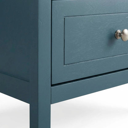 Blue 3-Drawer Nightstand with Transitional Style and Sturdy Construction