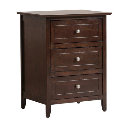 Cappuccino Nightstand with Dovetailed Drawers and Metal Glides