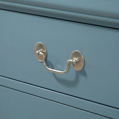 Teal Night Stand with Traditional Design and Ottoman-Style Storage