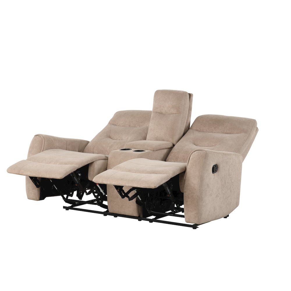 Glory Furniture Paterson Loveseat With Console, Beige