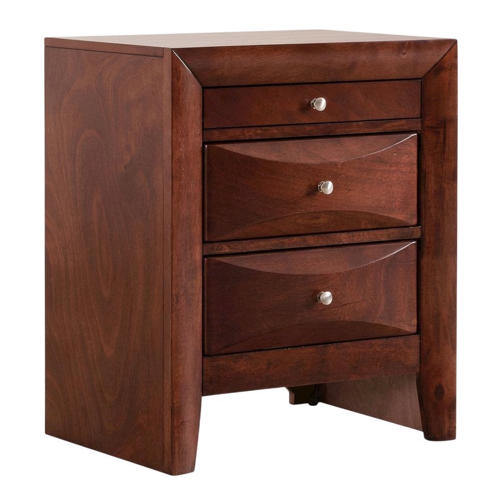 Contemporary Cherry Nightstand with Dovetailed Drawers and Metal Glides