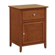 Oak-Colored Transitional Nightstand, Dovetailed Drawer, Metal Glide for Storage