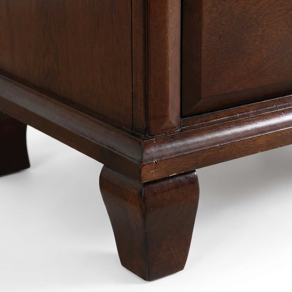 Cappuccino Nightstand with Dovetailed Drawers and Transitional Style