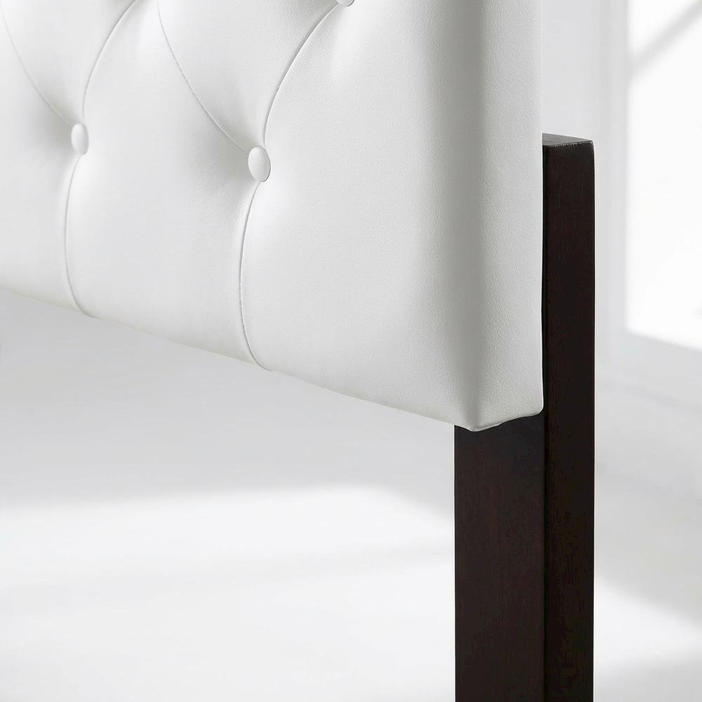 White Full Headboard with Casual Design and Sturdy Frame Construction