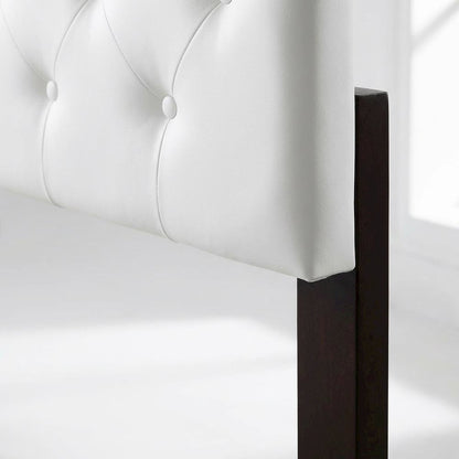White Full Headboard with Casual Design and Sturdy Frame Construction