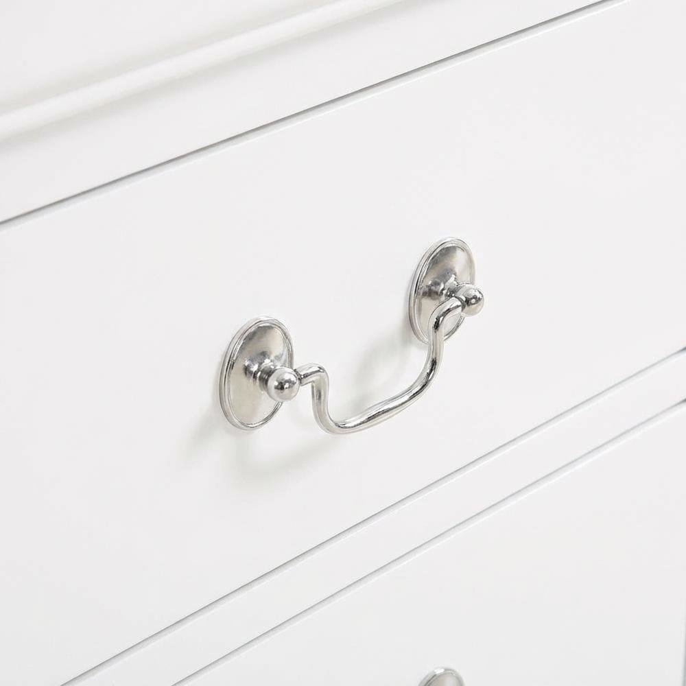 White Nightstand with Traditional Style and Dovetailed Drawers