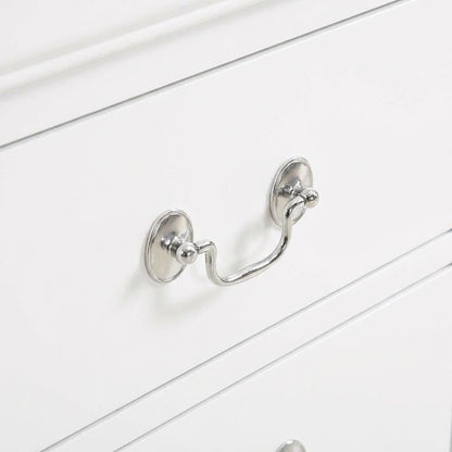 White Nightstand with Traditional Style and Dovetailed Drawers