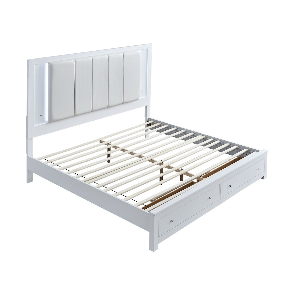Glory Furniture Burlington King Bed, White Color