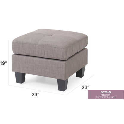 Glory Furniture Newbury Ottoman in Gray Color