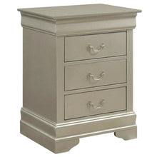Champagne Nightstand with Traditional Style and 3 Drawers