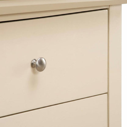 Beige Bedroom Nightstand with Dovetailed Drawers and Casual Style